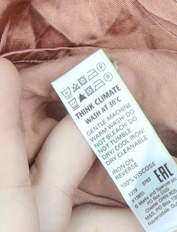 Marks and Spencer Women’s Brown Viscose Blouse Size 14 Long Sleeve