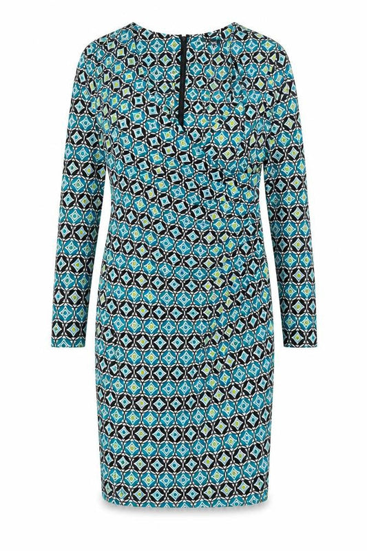 Episode Women’s Blue Geometric Bodycon Dress UK 14 Knee Length