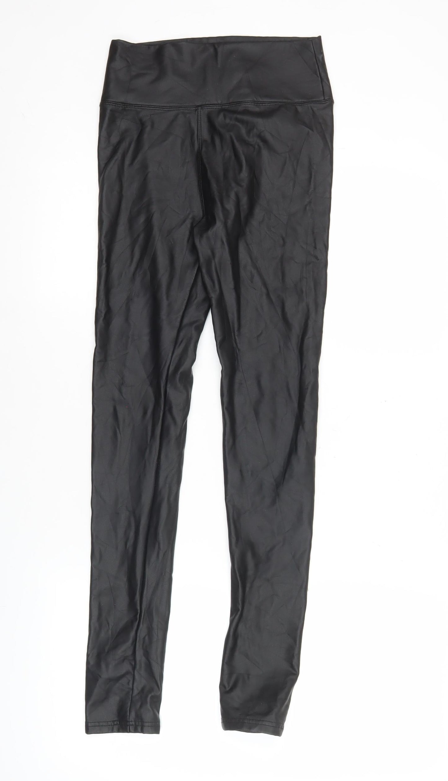 Outrageous Fortune Womens Black Faux Leather Leggings Size 6