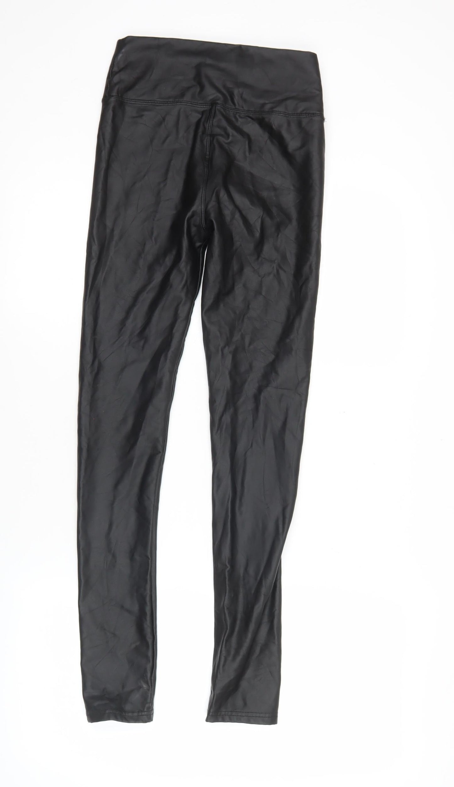 Outrageous Fortune Womens Black Faux Leather Leggings Size 6