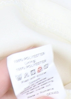 River Island Women’s Ivory Shift Dress Size 12 Knee Length Long Sleeve