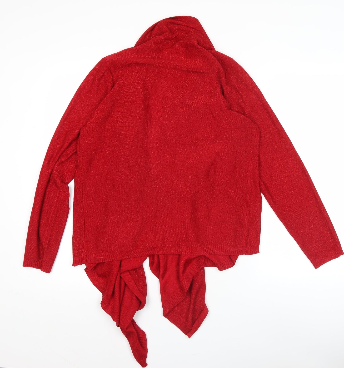 Bm Women’s Red Wrap Cardigan Jumper Size M Acrylic Knit