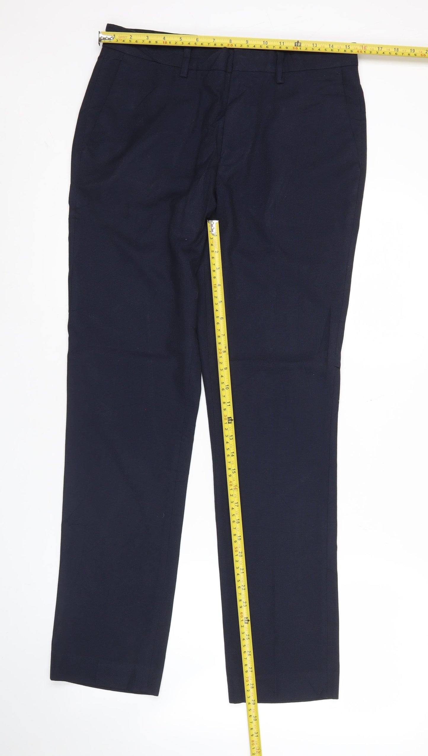 Topman Men’s Blue Slim Fit Dress Trousers 30R Polyester Viscose