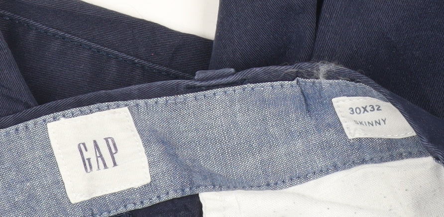 GAP Mens Blue Chino Skinny Trousers 30W x 32L Cotton Elastane