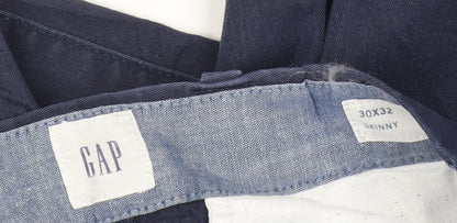 GAP Mens Blue Chino Skinny Trousers 30W x 32L Cotton Elastane