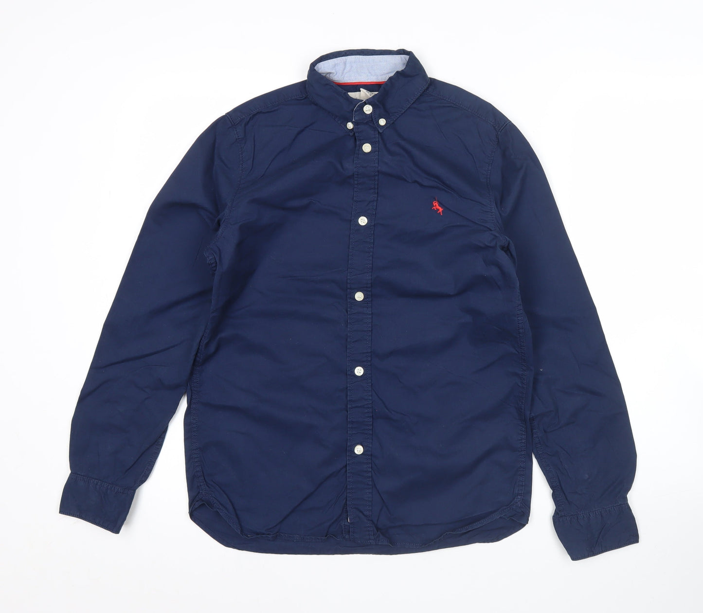 L.O.G.G Boys Blue Button-Down Cotton Shirt 13 Years Long Sleeve