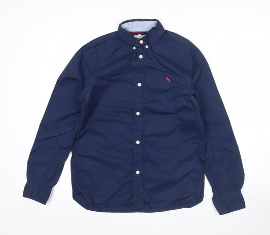 L.O.G.G Boys Blue Button-Down Cotton Shirt 13 Years Long Sleeve