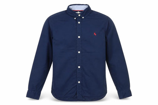 L.O.G.G Boys Blue Button-Down Cotton Shirt 13 Years Long Sleeve