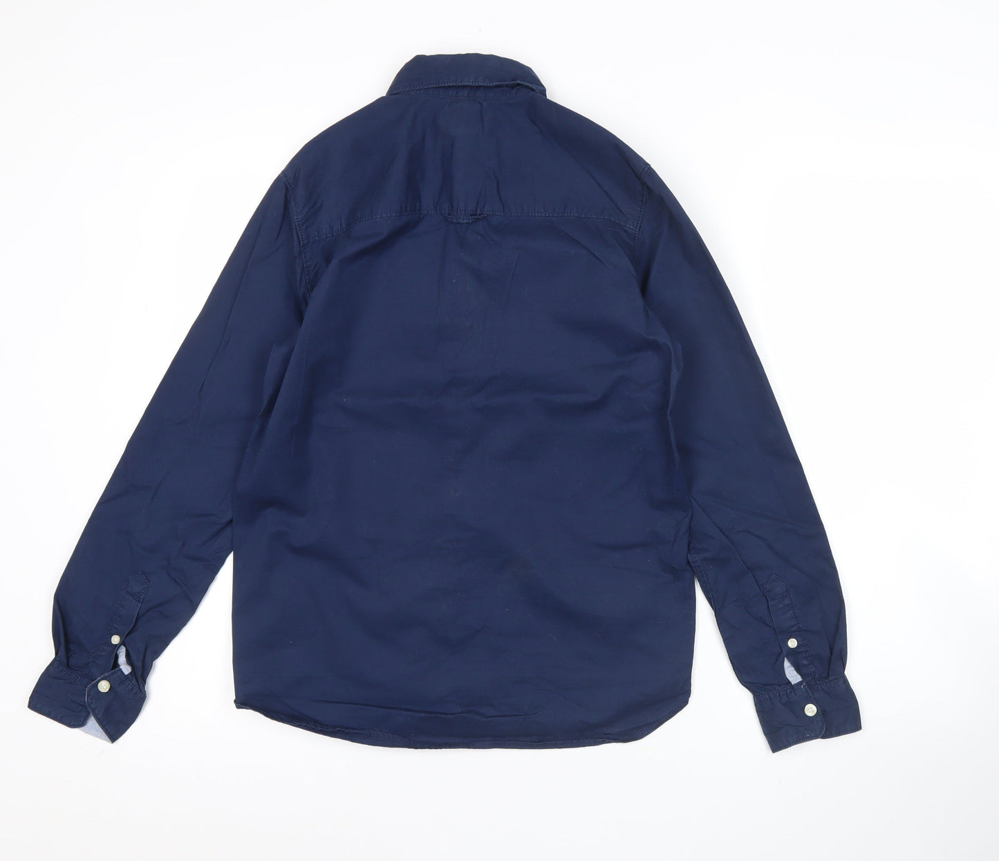 L.O.G.G Boys Blue Button-Down Cotton Shirt 13 Years Long Sleeve