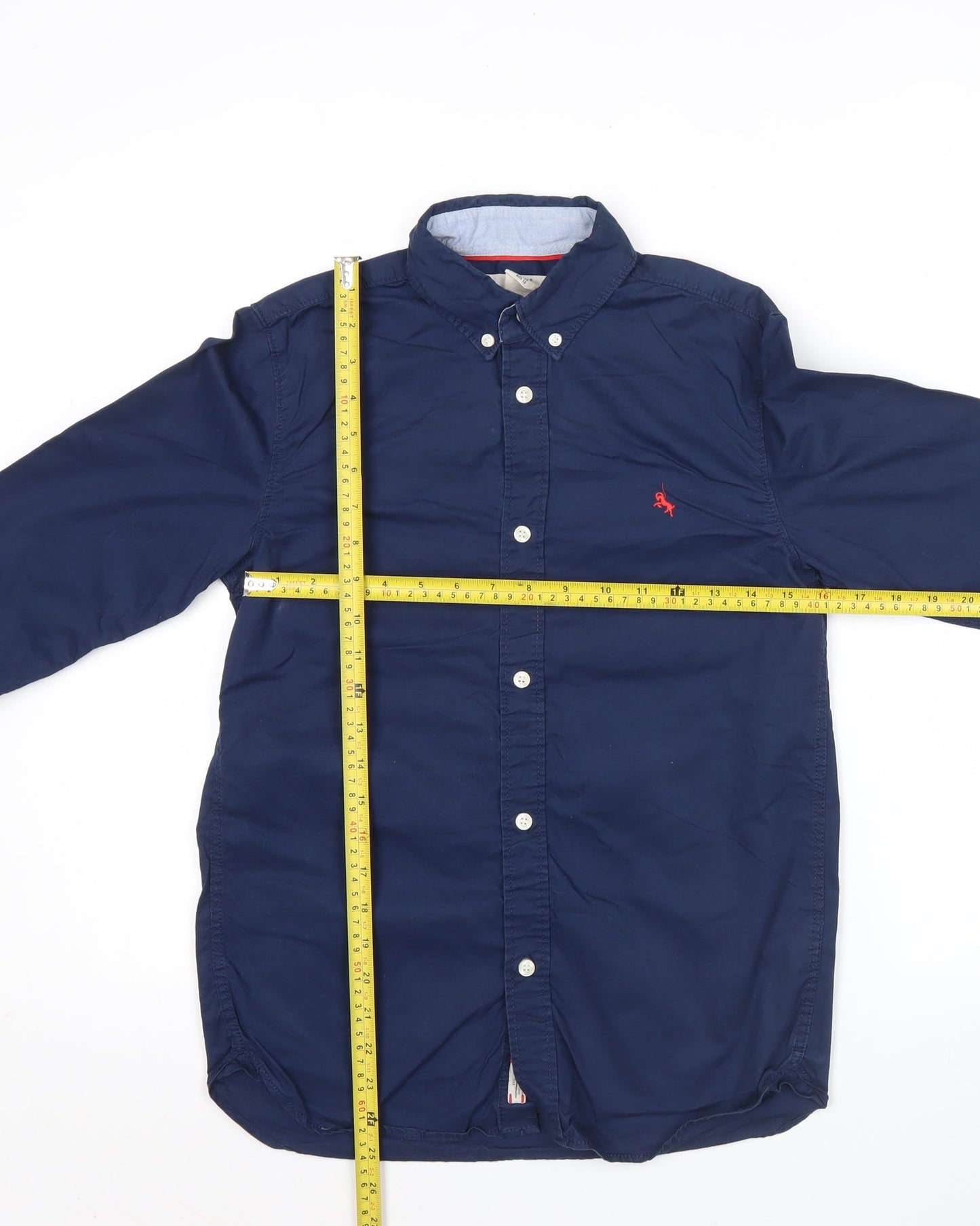 L.O.G.G Boys Blue Button-Down Cotton Shirt 13 Years Long Sleeve
