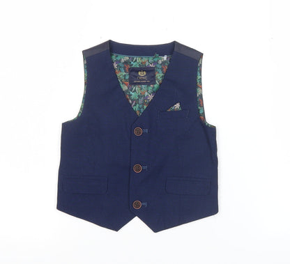 Next Boys Blue Waistcoat 2XS Formal Wedding Party Suit Vest