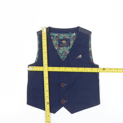 Next Boys Blue Waistcoat 2XS Formal Wedding Party Suit Vest
