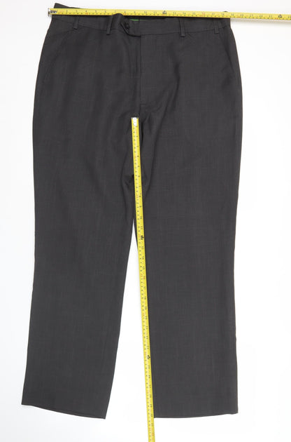 F&F Men’s Black Dress Pants Size 38x31 Regular Fit Trousers