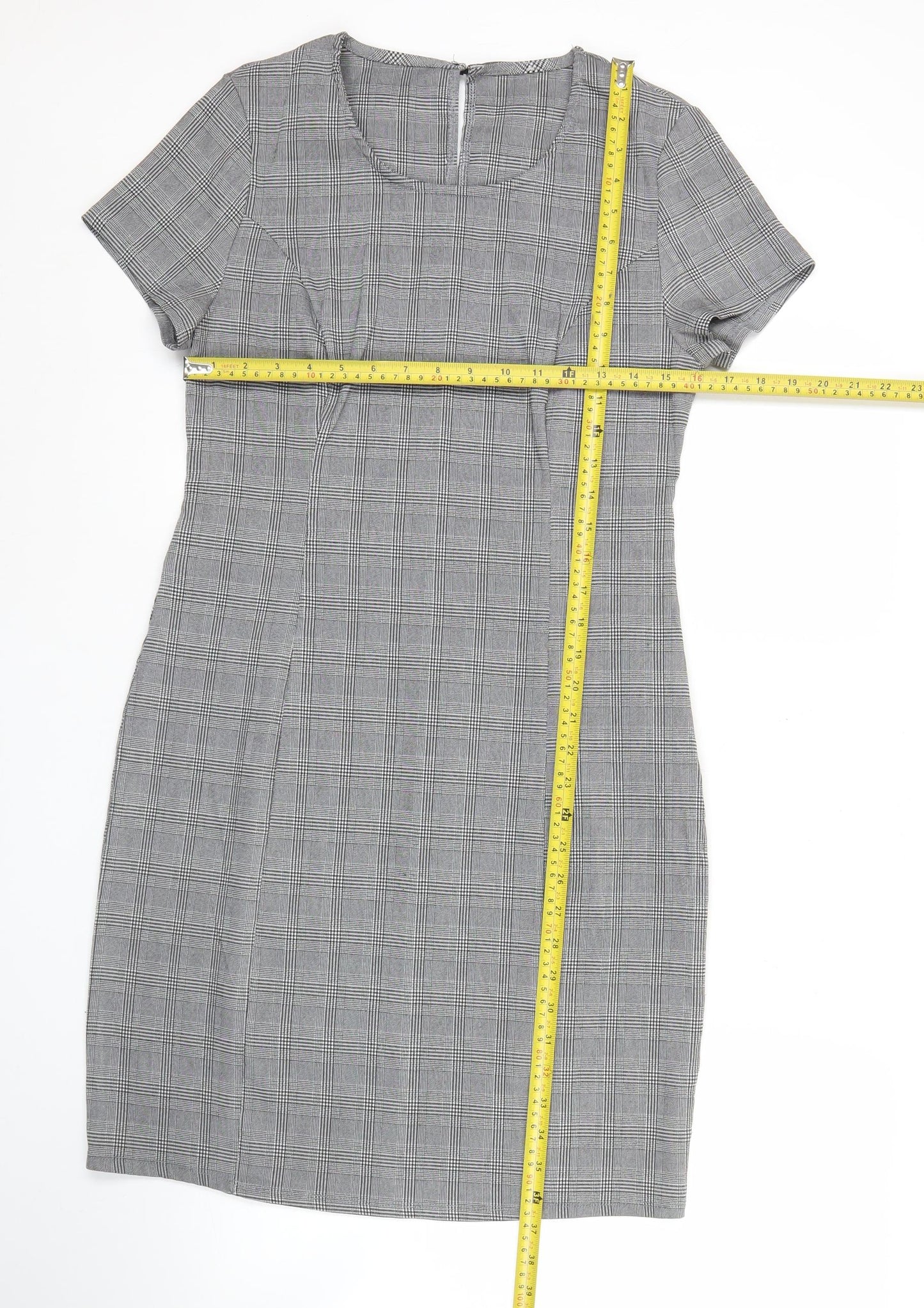 Apricot Women’s Grey Check Sheath Dress Size 12 Workwear