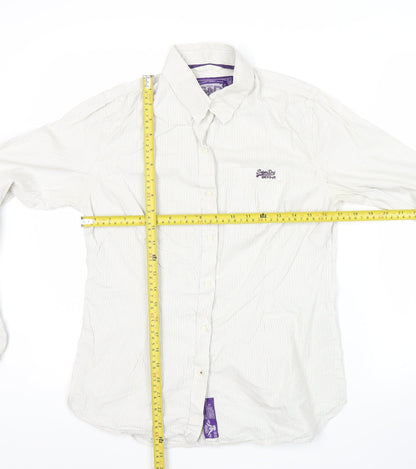 Womens UK Size M Superdry White Classic Button-Up