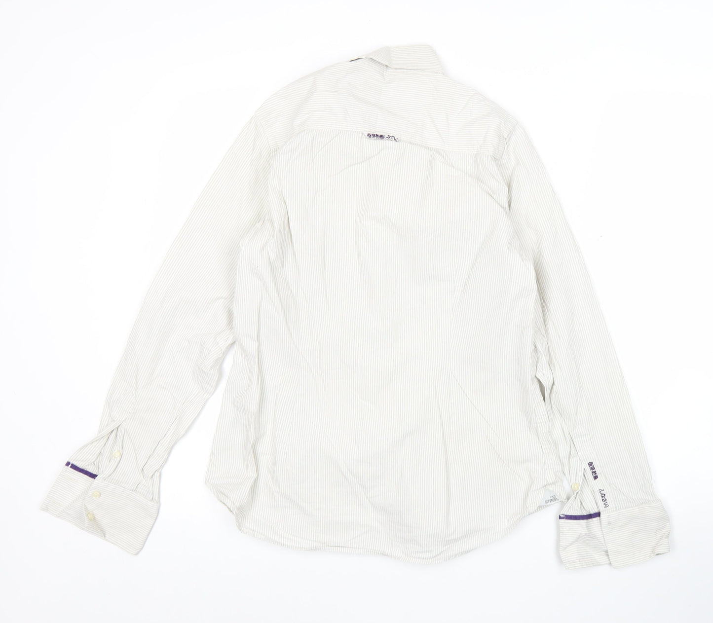 Womens UK Size M Superdry White Classic Button-Up