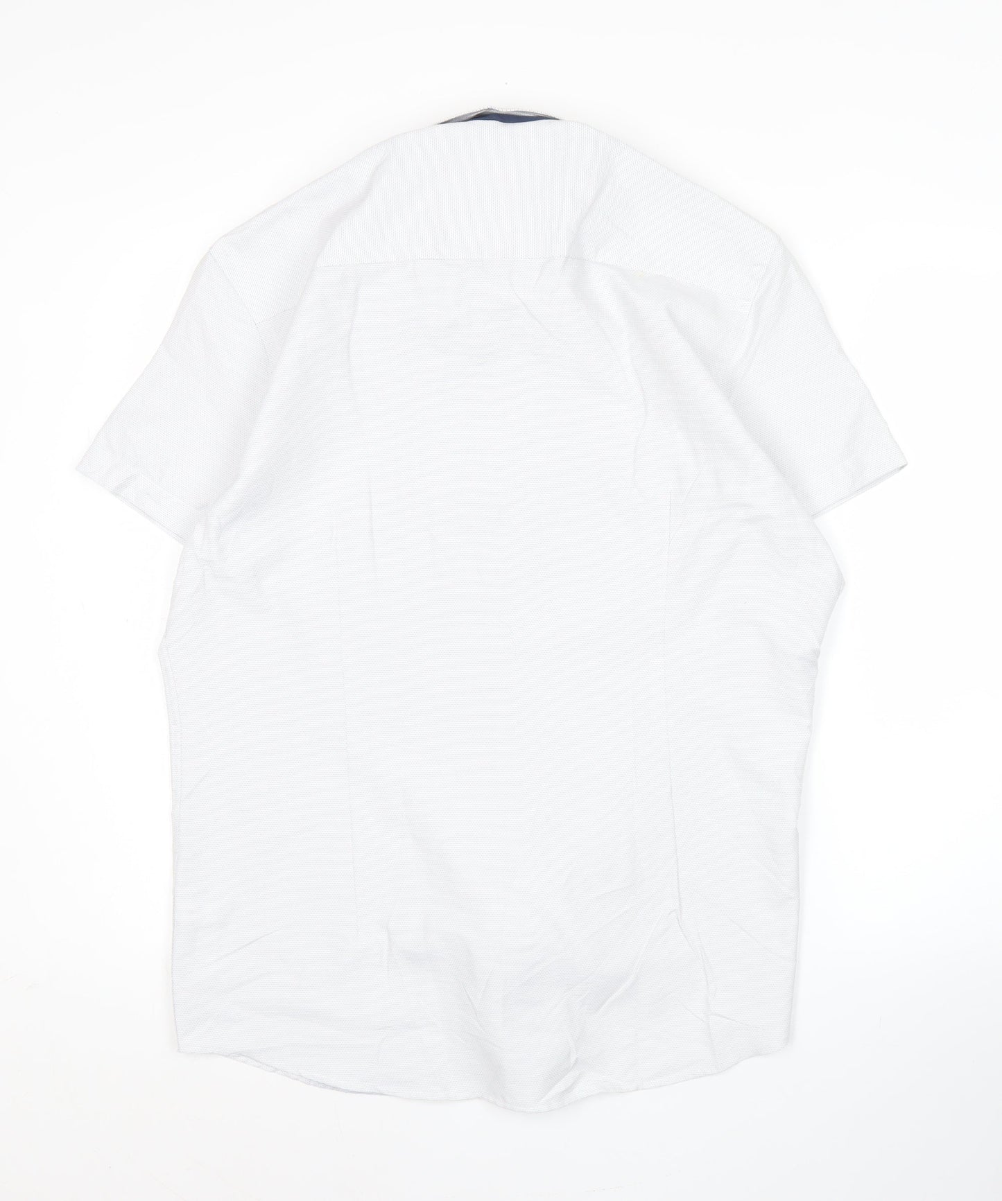 Burton Menswear London Mens White Short Sleeve Button-Up Shirt L