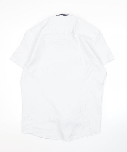 Burton Menswear London Mens White Short Sleeve Button-Up Shirt L