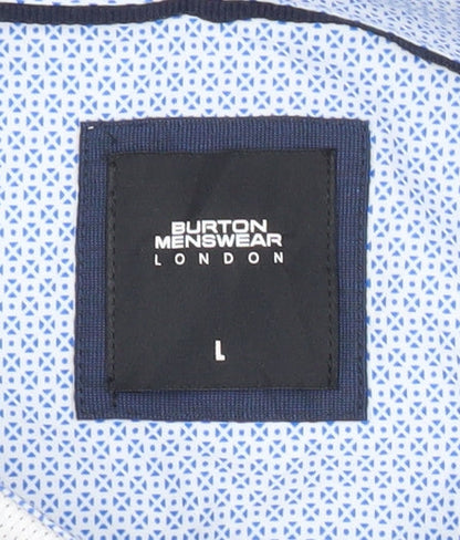 Burton Menswear London Mens White Short Sleeve Button-Up Shirt L