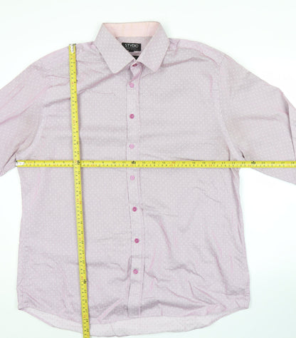 Jeff Banks Men’s Pink Striped Long Sleeve Cotton Button-Up Shirt Size 17