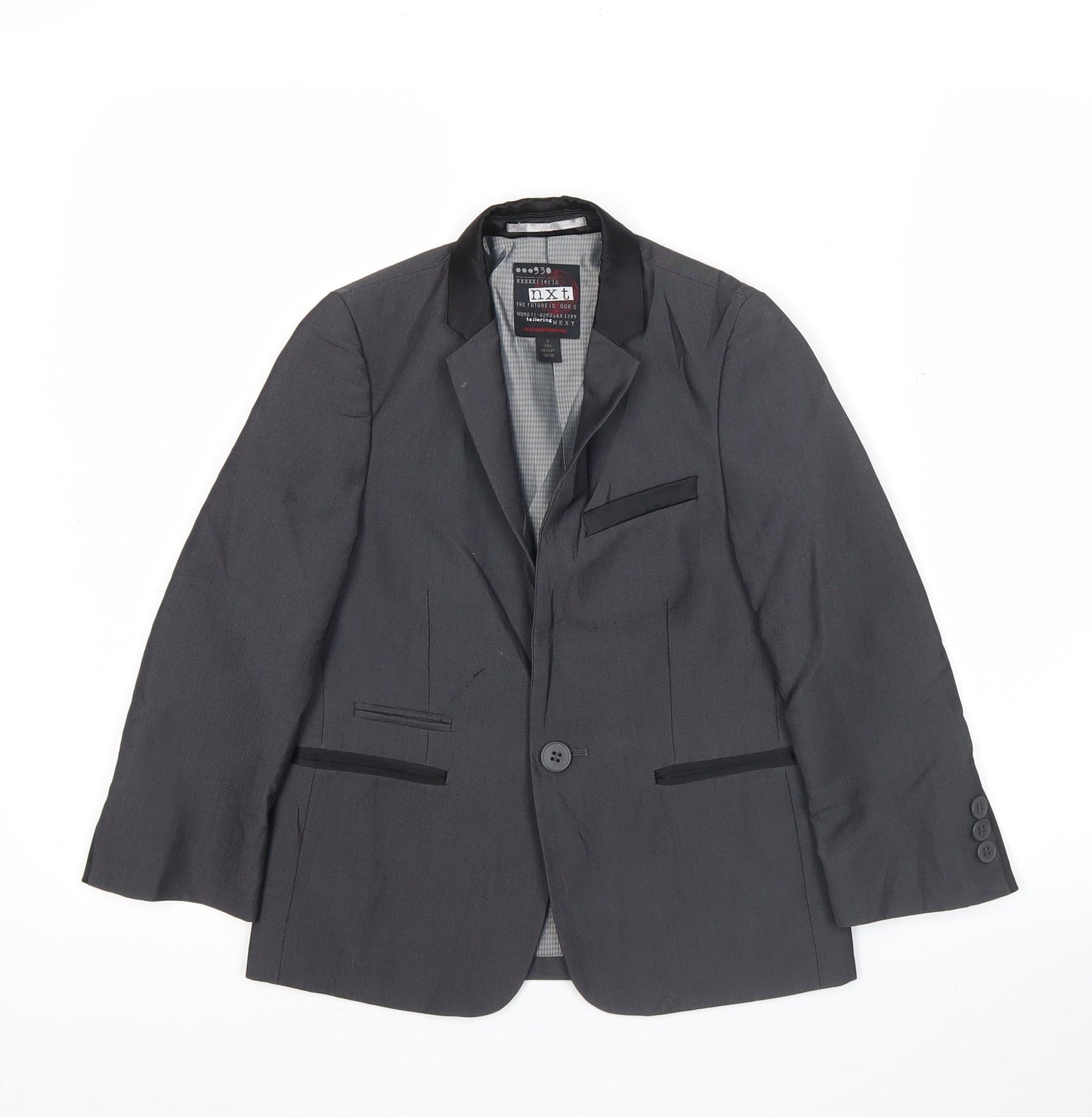 Next Boys Grey Suit Jacket 6 Years Regular Fit Single Breasted Formal Blazer