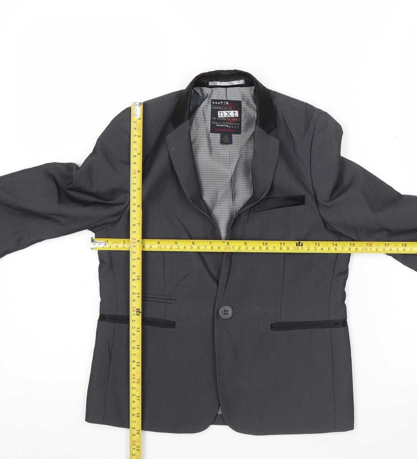 Next Boys Grey Suit Jacket 6 Years Regular Fit Single Breasted Formal Blazer