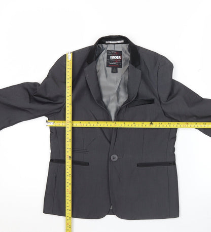 Next Boys Grey Suit Jacket 6 Years Regular Fit Single Breasted Formal Blazer