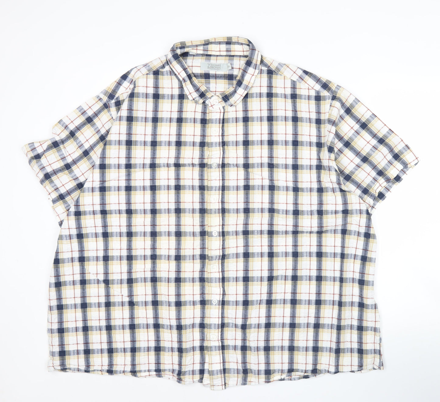 Williams & Brown Men's XL Multicoloured Plaid Short Sleeve Cotton Shirt