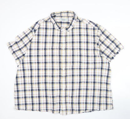 Williams & Brown Men's XL Multicoloured Plaid Short Sleeve Cotton Shirt