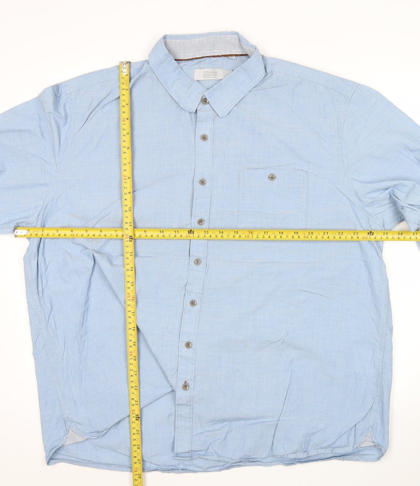 Williams & Brown Men's Blue XL Button-Up Long Sleeve Shirt