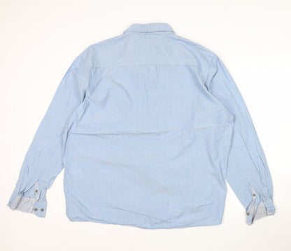Williams & Brown Men's Blue XL Button-Up Long Sleeve Shirt