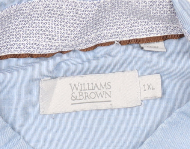Williams & Brown Men's Blue XL Button-Up Long Sleeve Shirt