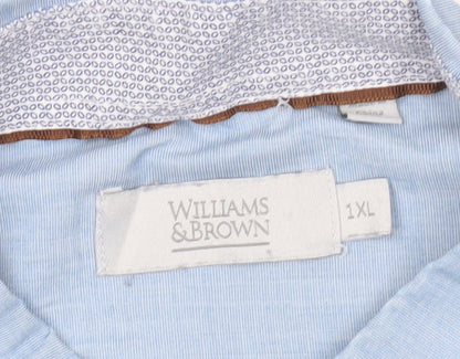 Williams & Brown Men's Blue XL Button-Up Long Sleeve Shirt