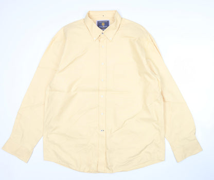 Brook Taverner Men’s Beige 2XL Button-Up Cotton Shirt Long Sleeve