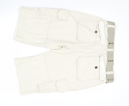 Billabong Mens Beige Cargo Shorts Size 34 Belted Cotton Summer