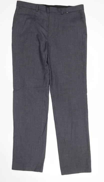 Burton Menswear Mens Grey 34L Classic Fit Dress Trousers