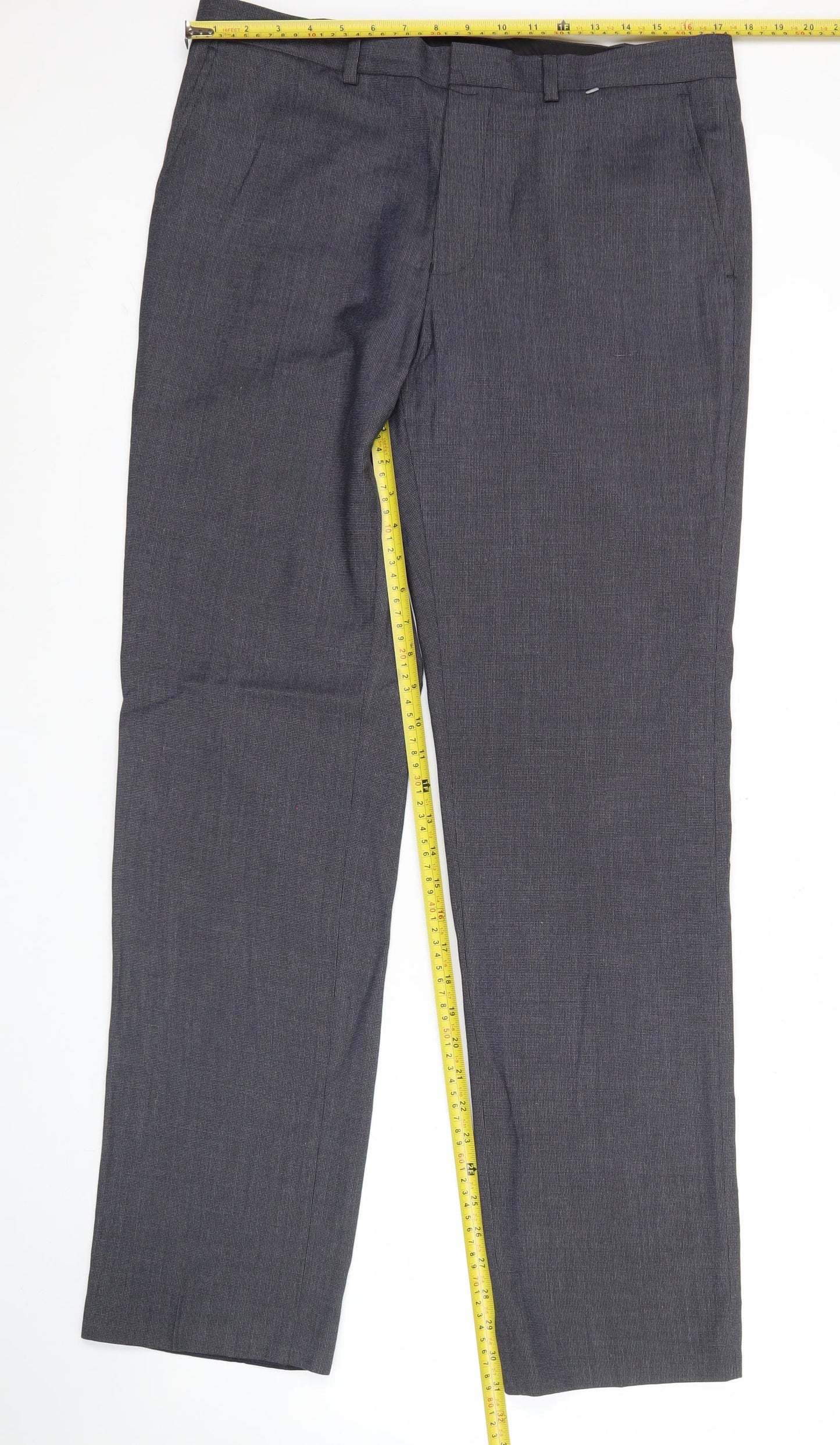 Burton Menswear Mens Grey 34L Classic Fit Dress Trousers