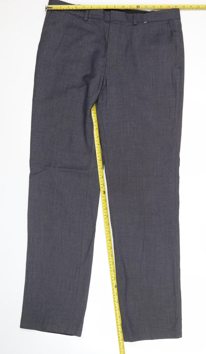 Burton Menswear Mens Grey 34L Classic Fit Dress Trousers