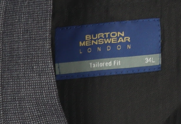 Burton Menswear Mens Grey 34L Classic Fit Dress Trousers