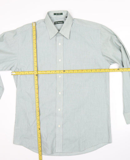 Van Heusen Men’s Green 15.5in Long Sleeve Button-Up Shirt