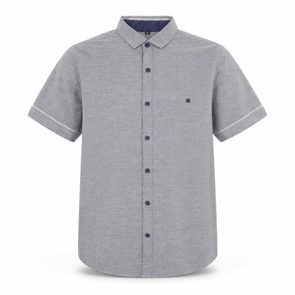 Zodiac Men's Grey Cotton Short Sleeve Button-Up Shirt M