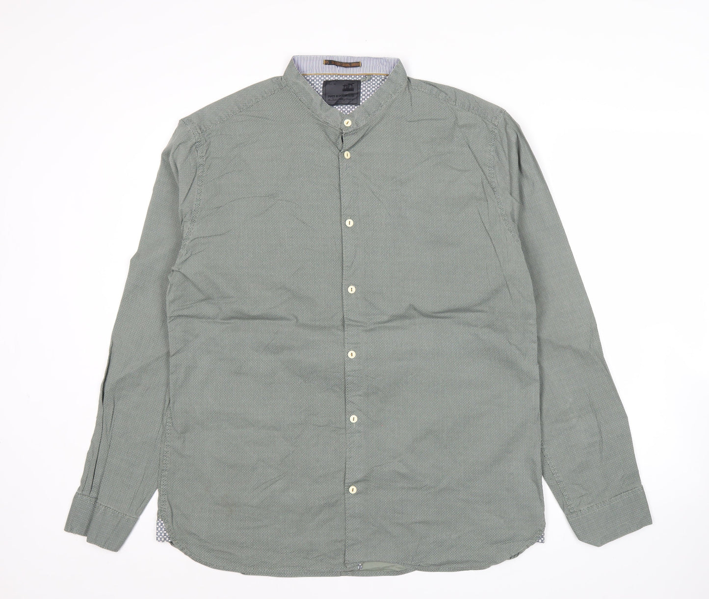 No Excess Men's Green XL Long Sleeve Button-Up Casual Shirt