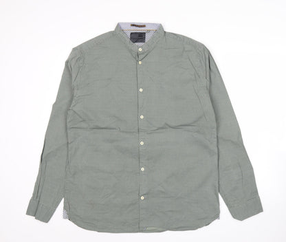 No Excess Men's Green XL Long Sleeve Button-Up Casual Shirt