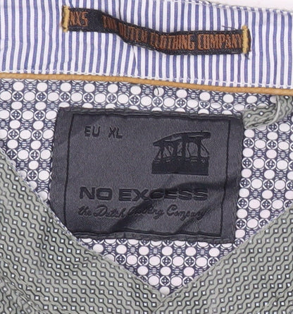 No Excess Men's Green XL Long Sleeve Button-Up Casual Shirt
