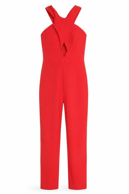 ASOS Women’s Red Size 6 Slim Fit V-Neck Sleeveless Jumpsuit