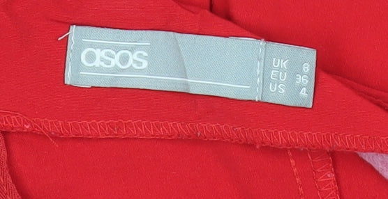 ASOS Women’s Red Size 6 Slim Fit V-Neck Sleeveless Jumpsuit