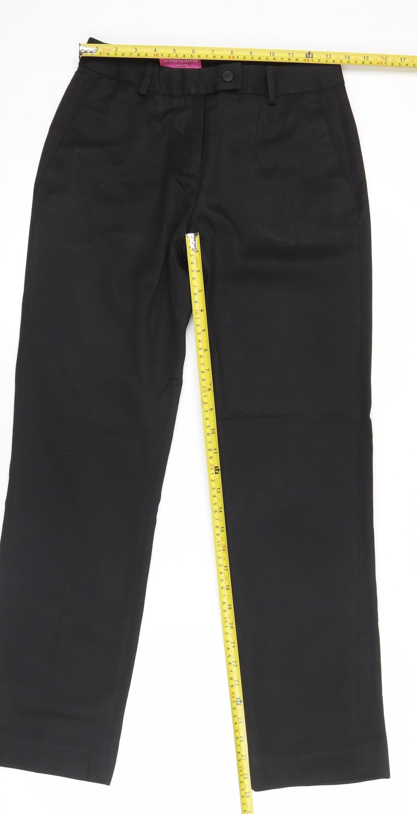 Brook Taverner Womens Black Classic Dress Pants Size 12 Straight Leg