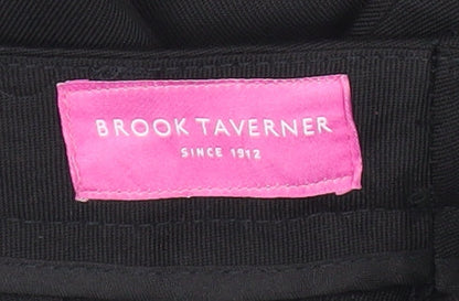 Brook Taverner Womens Black Classic Dress Pants Size 12 Straight Leg