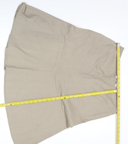 Laura Ashley Women Beige Cotton A-Line Midi Skirt UK 12
