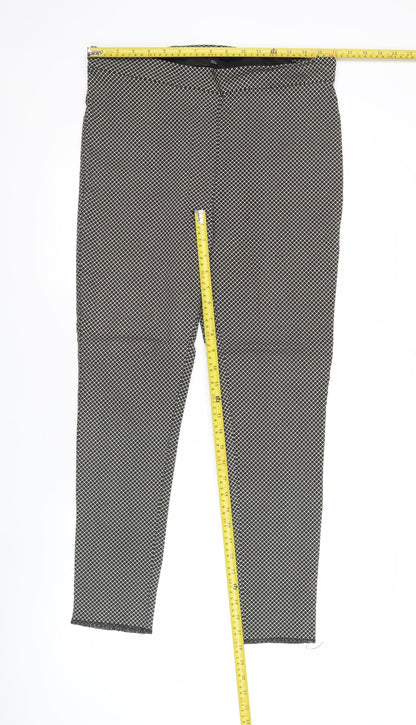 Dorothy Perkins Women Black Geometric Slim Leggings Size 16